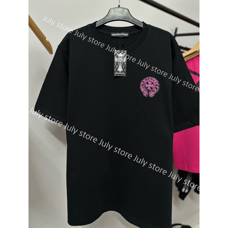 Áo Thun Chrome Heart Hồng Form Unisex Nam Nữ - Hàng Full Túi Tag 100% cotton