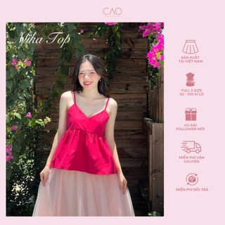Áo 2 dây MIKA TOP thiết kế dáng xoè có bigsize caocaobycaochen