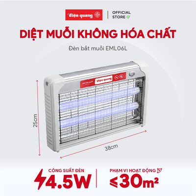 [HỎA TỐC] Đèn bắt muỗi Điện Quang - Bắt muỗi thông minh, tự động, an toàn, hiệu quả - Phạm vi từ 15m2 - 50m2
