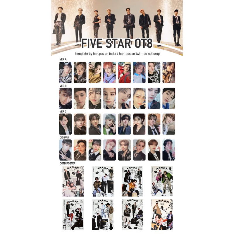 ⭐️ Card ảnh Stray Kids, bo góc, thẻ bài⭐️Album 5 STAR Official
