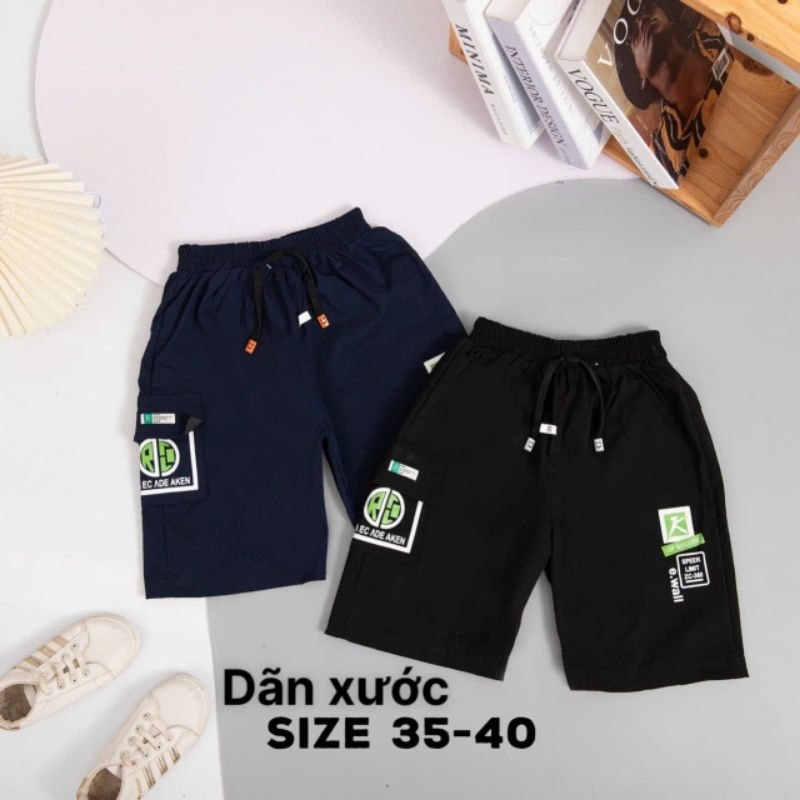 Quần ngố đũi Umi Xước Túi Hộp Cá Tính Dành Cho Bé Trai 15-30kg