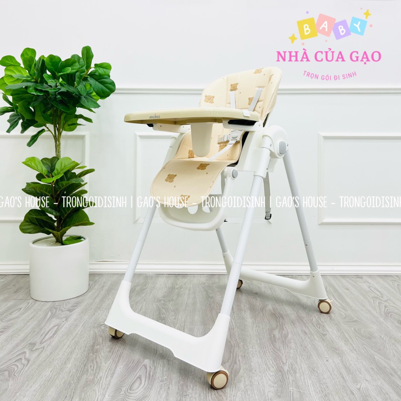 Ghế Ăn Dặm Đa Năng Cao Cấp MOCHEE Có Bánh Xe Di Chuyển Linh Hoạt gấp gọn và ngả lưng mới nhất 2023 Có Đai An Toàn