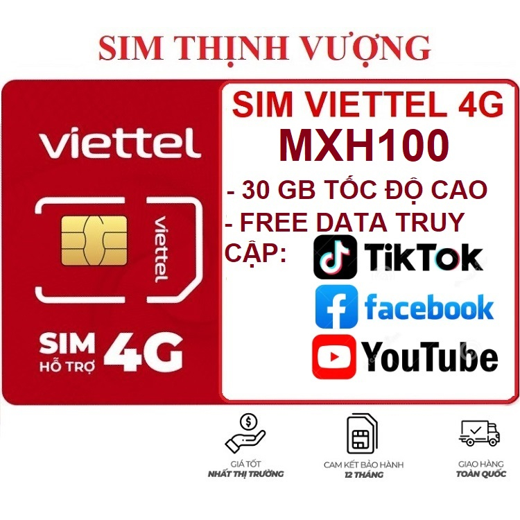 SIM Viettel 4G Umax50N - SD70 - SD90 - SD120 - V90B - MXH100 - MOBI A50 | Nghe Gọi Vào Mạng Tốc Độ Cao