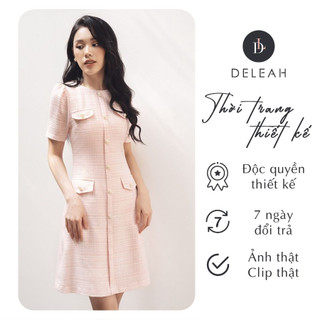 De leah - đầm ôm a tweed nẹp trước - thời trang thiết kế