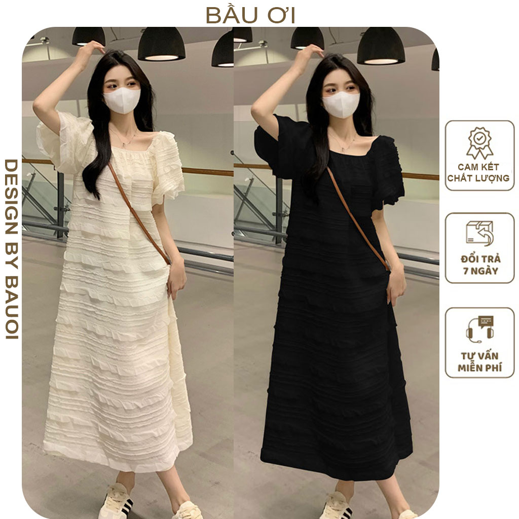 ĐẦM VÁY BẦU DỰ TIỆC CƯỚI MÙA HÈ PHONG CÁCH TIỂU THƯ SANG CHẢNH - ĐẦM BẦU CÔNG SỞ ĐẸP MẶC TRƯỚC VÀ SAU SINH