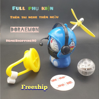 Phụ kiện doraemon đội nón bảo hiểm gắn xe đạp ,xe máy , ô tô phát sáng độc đáo