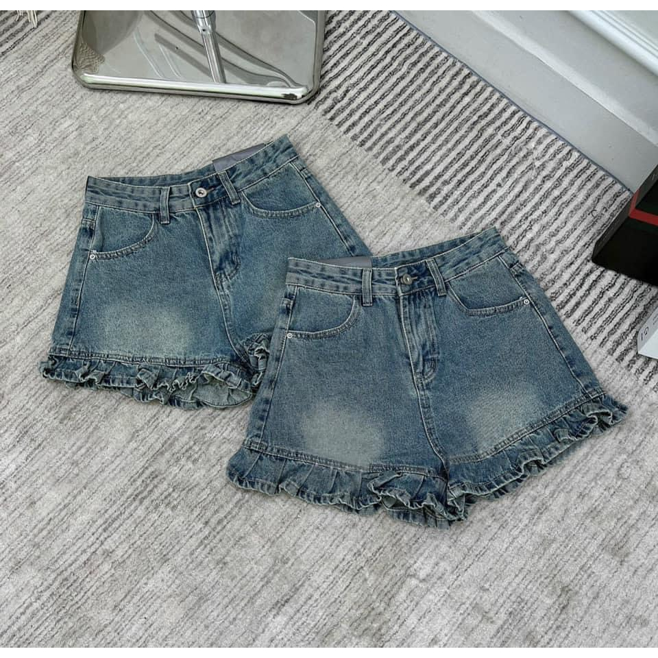 Quần Short MYK Jeans - Lai Bèo Xòe sang chảnh 8 màu