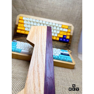Kê tay gỗ bàn phím cơ cao cấp - gỗ cẩm tím mix ash