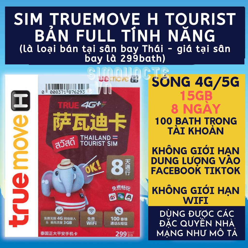 {Lắp là dùng} Sim 4G 5G Thái Lan - Có Sẵn Data Và 100Bath 15 ngày - Sim Du Lịch Và Công Tác Thái Lan