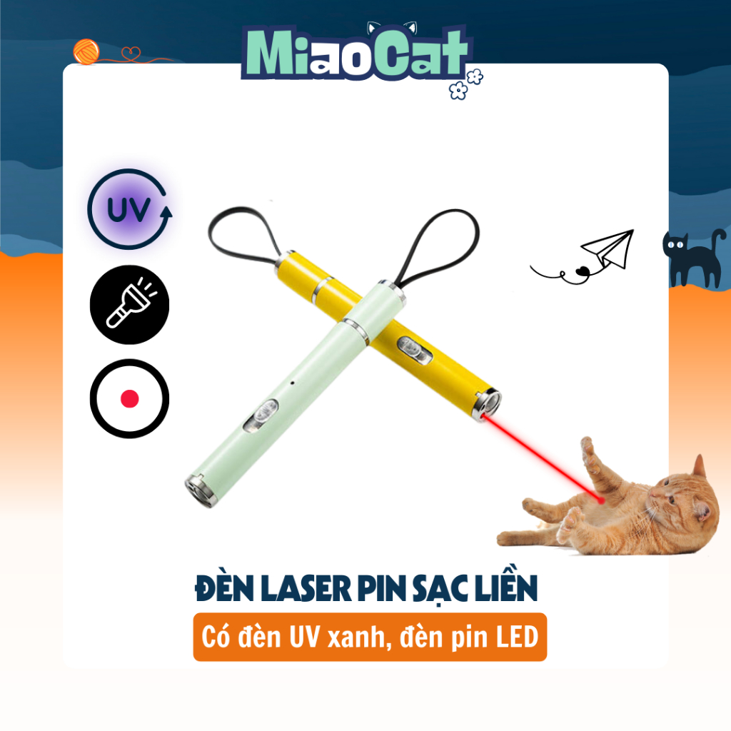 Đèn Laser Đơn Đa Năng Kèm UV Xanh, LED Cho Chó Mèo LS313 MiaoCat