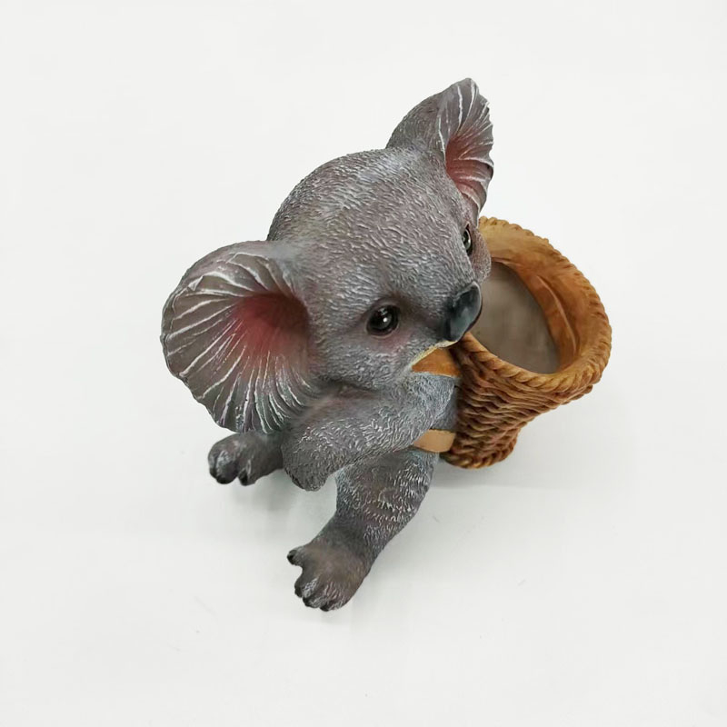 Mèo Đeo Giỏ  Treo Thành Hồ Cá, Bể Cá Làm Trang Trí Bàn Làm Việc