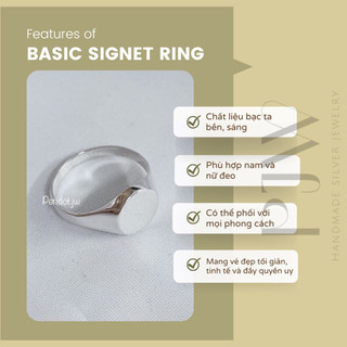 Nhẫn signet mặt tròn vừa (không khắc yc)