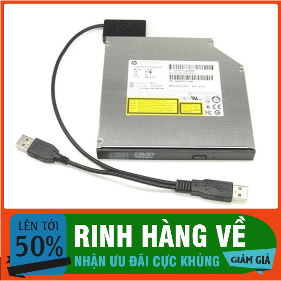 Cáp kết nối DVD Laptop ra USB (Chuyển đổi USB 2.0 ra SATA 7+6 13Pin) Cho ổ đĩa CD/DVD Laptop cắm ngoài