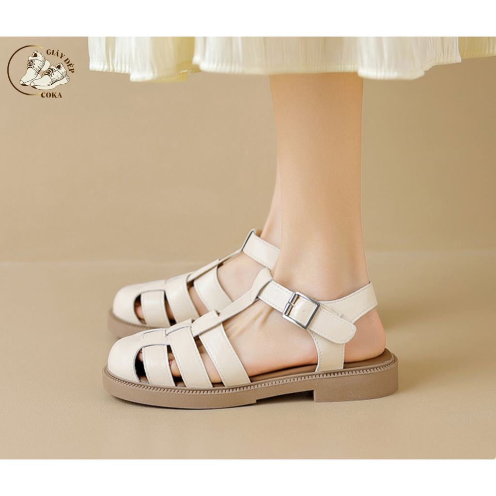 Giày sandal rọ nữ 3 nan ngang siêu thông thoáng êm chân, xăng đan rọ nữ da siêu mềm thời trang hottrend mùa hè 2023