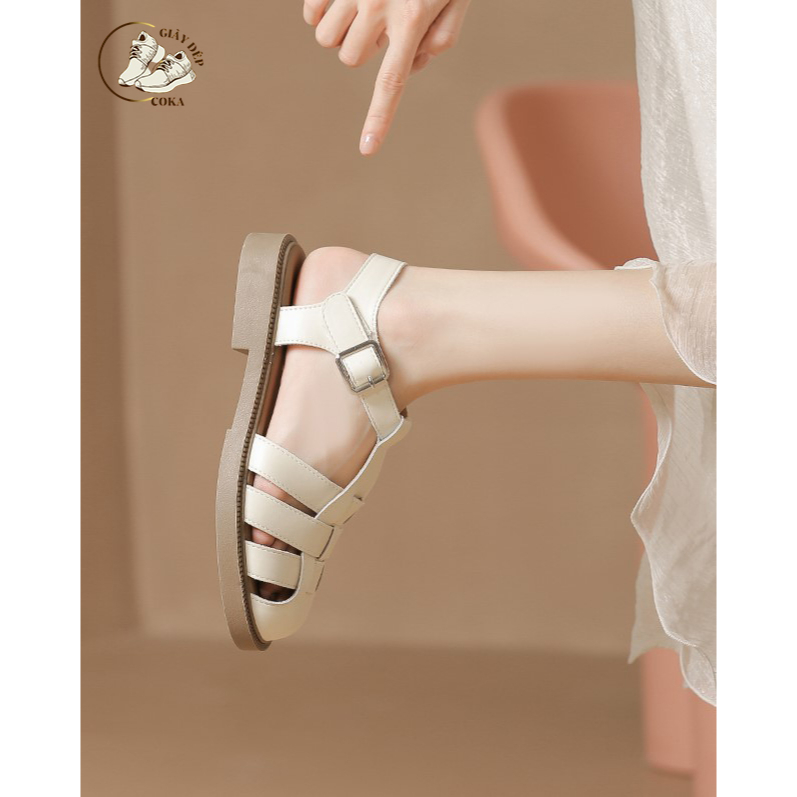 Giày sandal rọ nữ 3 nan ngang siêu thông thoáng êm chân, xăng đan rọ nữ da siêu mềm thời trang hottrend mùa hè 2023