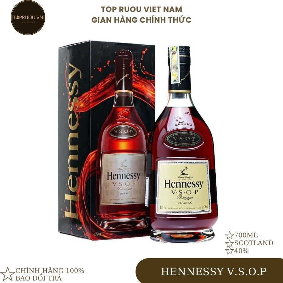 Rượu Cognac TOP RƯỢU - Hennessy VSOP 700ml - hàng thật - giao nhanh