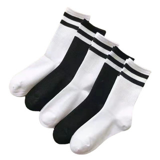 Tất nam nữ cao cổ, vớ gân trơn cổ cao unisex kẻ sọc dài 18cm