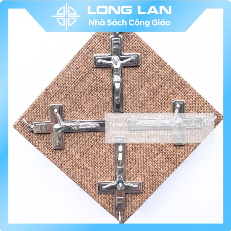 MẶT ĐEO THÁNH GIÁ INOX NỔI 3X6,5CM-QUÀ TẶNG CÔNG GIÁO