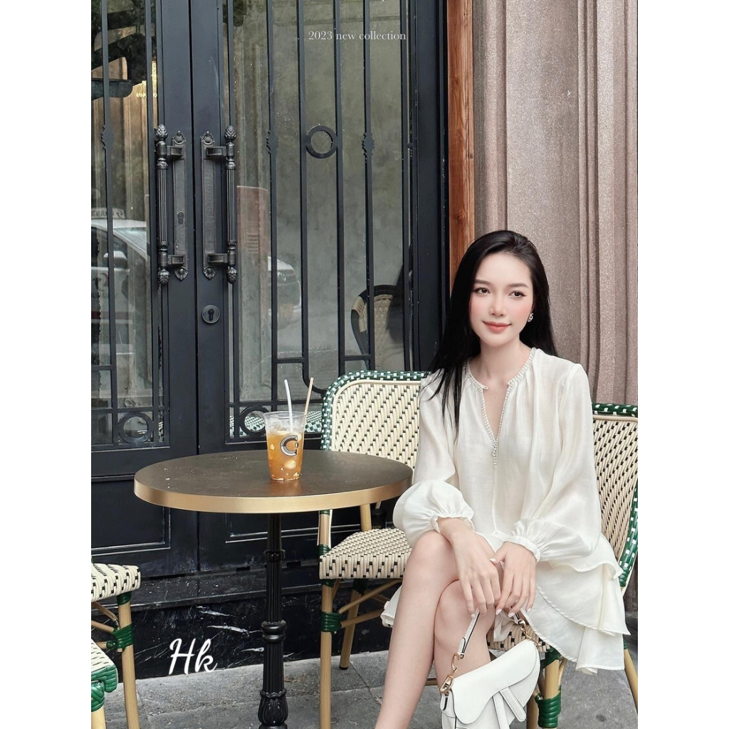 SeT áo sơ mi kèm chân váy tơ voan phong cách trẻ trung dễ thương đi làm đi chơi đi biển TKCC - LOẠI 1