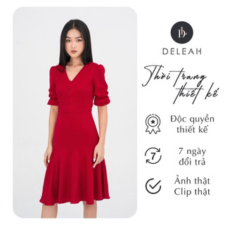 DE LEAH - Đầm Xoè Tay Lỡ Cúc Trai - Thời trang thiết kế
