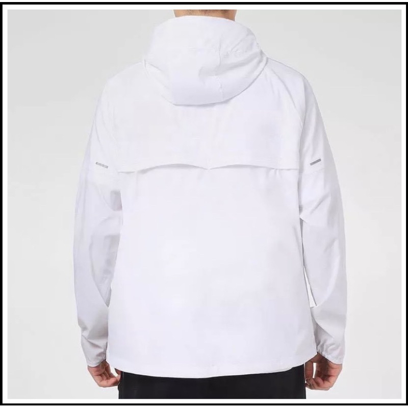 Áo Khoác Dù Nam Nữ 2 Lớp Cao Cấp N I K E Màu Trắng Trơn Windrunner Bên Trong Lót Lưới, Có Túi Trong Áo Khoác Gió