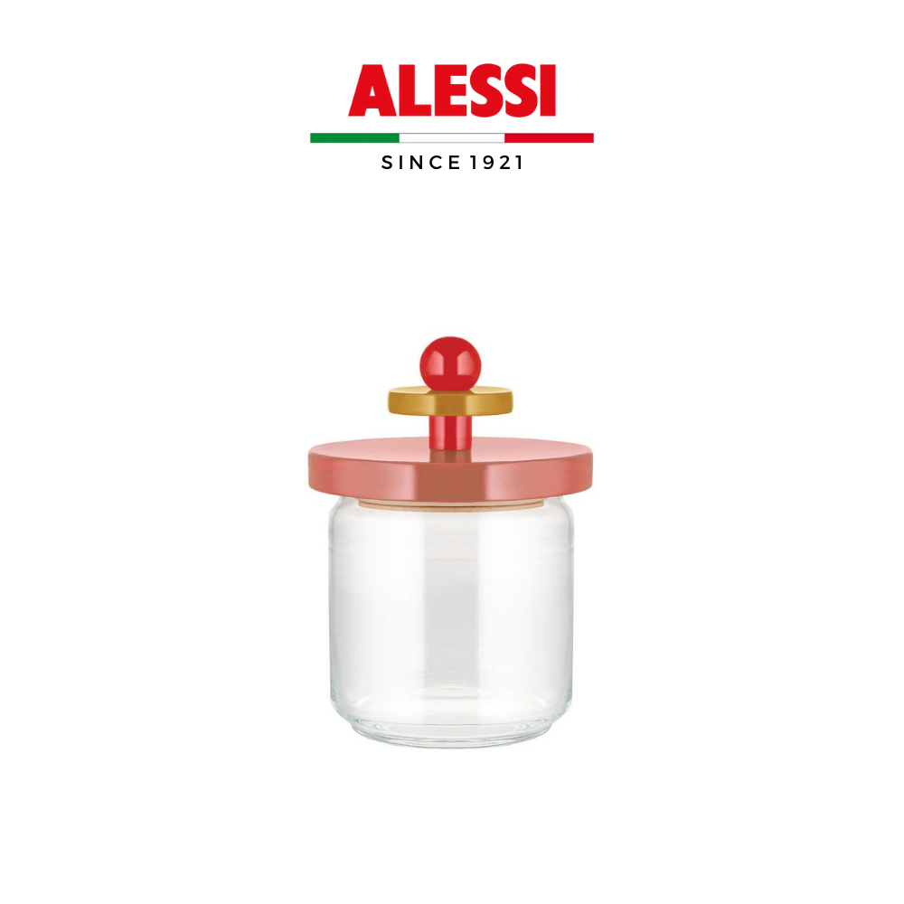 Lọ thủy tinh nắp gỗ sồi sắc màu ALESSI ES16 - Hàng chính hãng