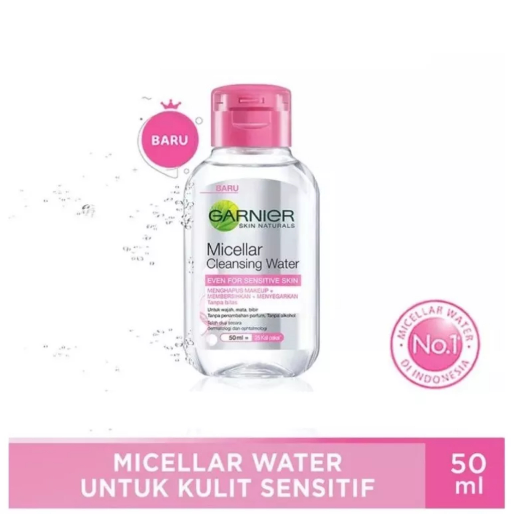 Nước Làm Sạch Và Tẩy Trang Cho Da Nhạy Cảm Micellar Water GARNIER Hồng 50ml