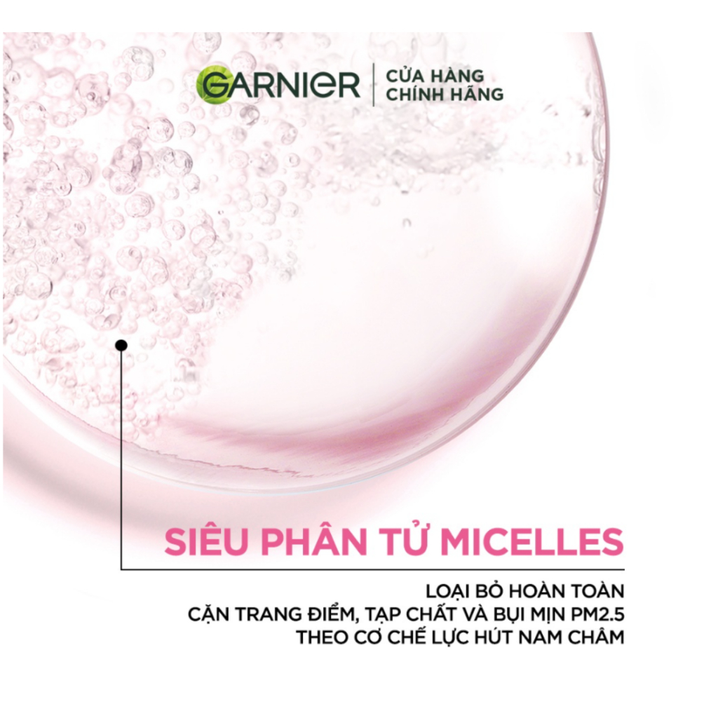 Nước Làm Sạch Và Tẩy Trang Cho Da Nhạy Cảm Micellar Water GARNIER Hồng 50ml