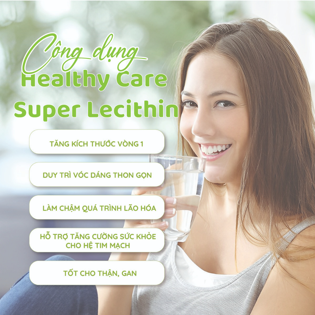 Mầm đậu nành Super Lecithin Healthy Care 100 viên điều hòa nội tiết cải thiện sức khỏe sinh lý nữ