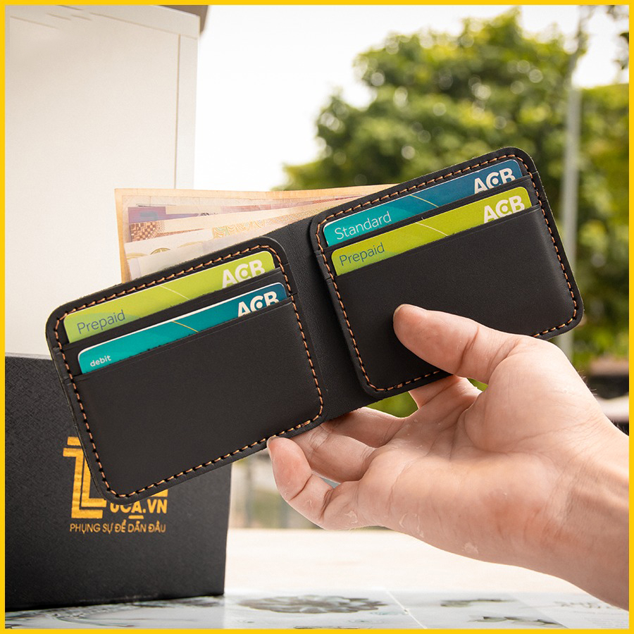 Ví nam mini AD08, bóp nam da bò nguyên tấm may thủ công thiết kế nhỏ gọn đơn giản, bảo hành da 06 tháng - Zen Leather