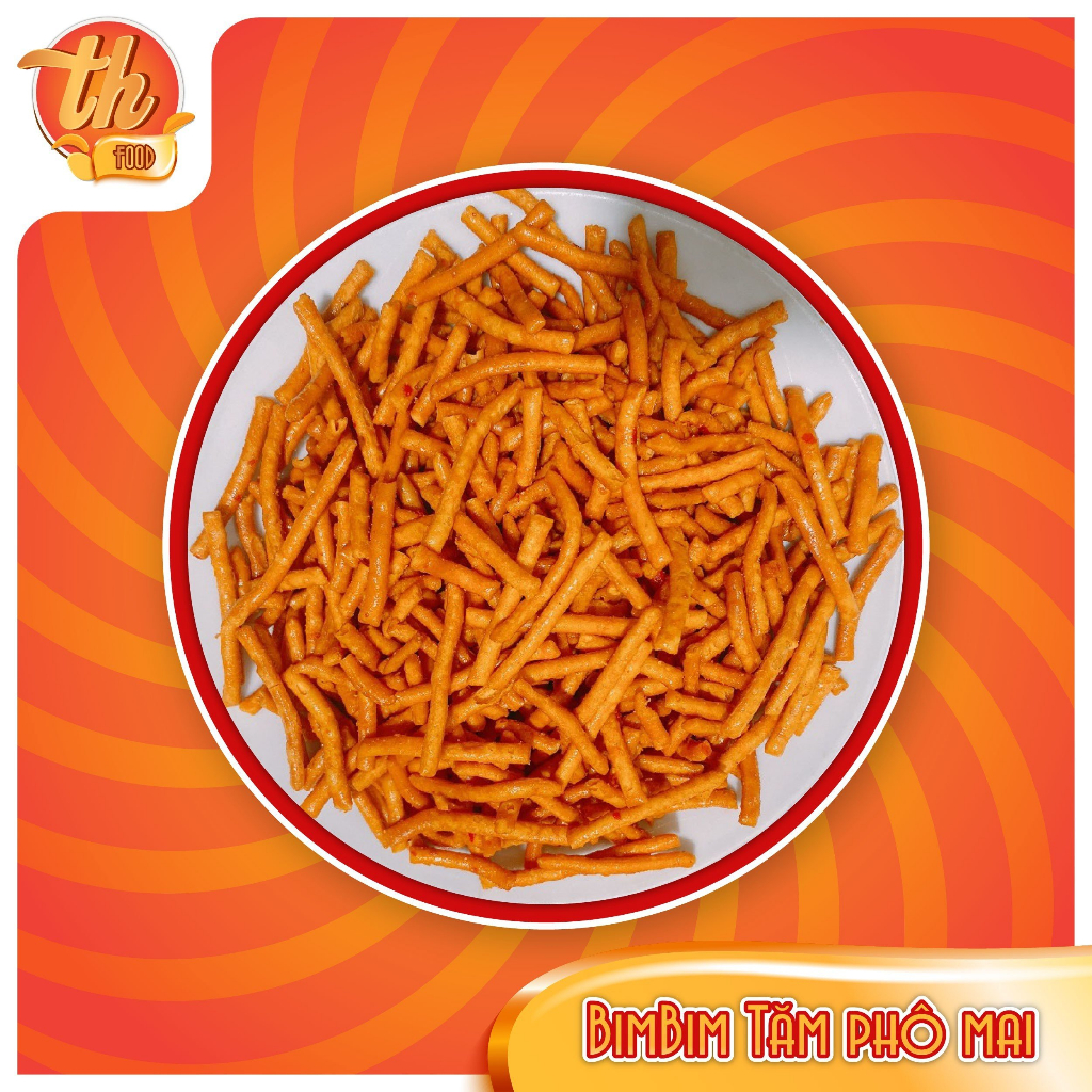 500G Bim Bim Tăm Cay Phô Mai Cay Cay, Snack Bim Tăm Cay Giòn Giòn, Thơm Vị Phô Mai Ăn Là Nghiền