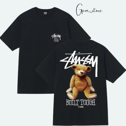 Áo thun unisex nam nữ Stussy Gấu Built Tough Cotton 100%, Chuẩn Forme Cao Cấp Siêu hót Gem_store M82