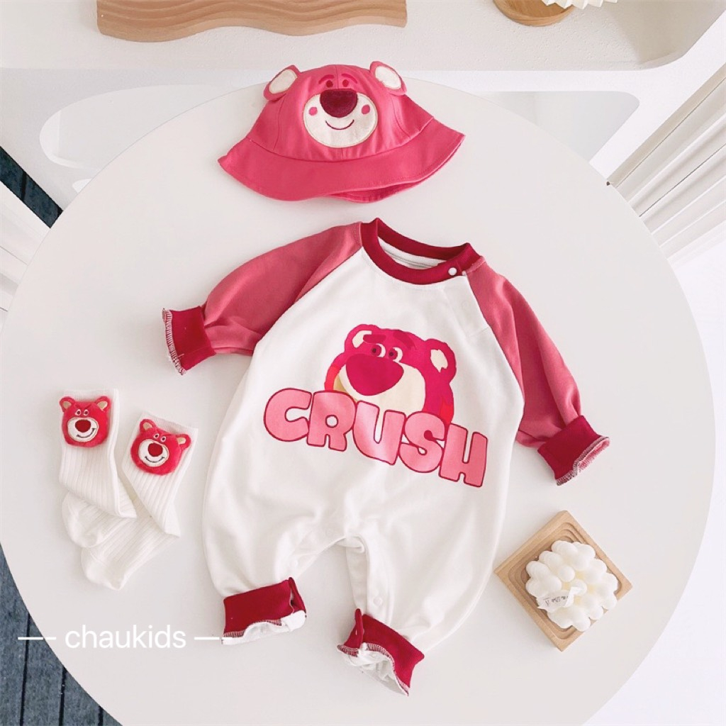 BỘ BODY DÀI  KÈM MŨ CHẤT COTTON MÈM MỊN 4-15KG