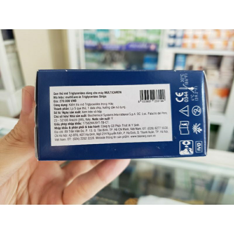 Hộp 5 que thử Triglyceride dùng cho máy đo mỡ máu chính hãng