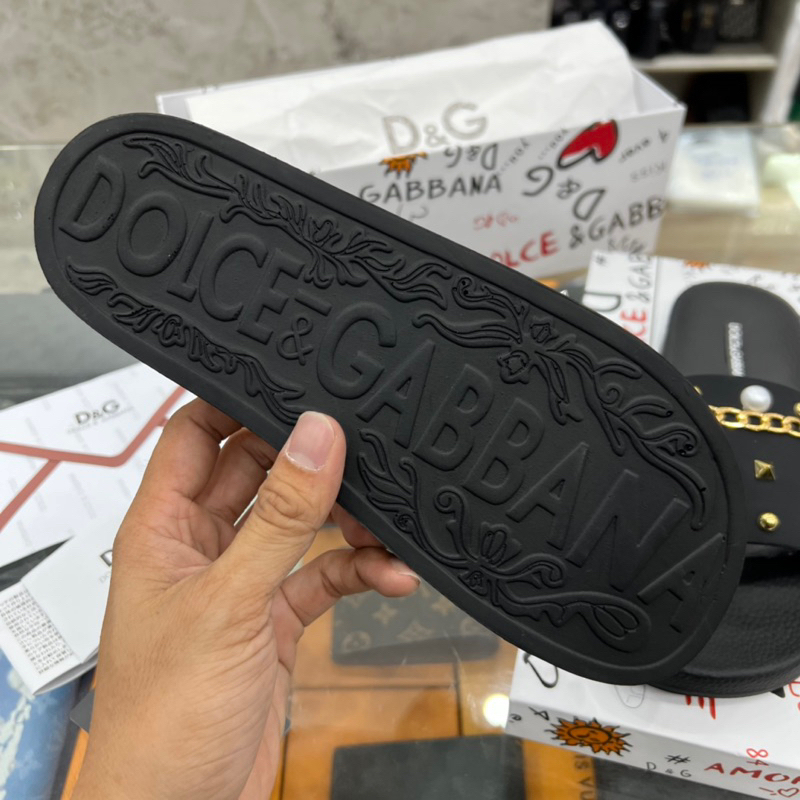 Dép lê nam DG đính đá full box như video - Dép lê nam quai cao su đính đá HotTren 2023