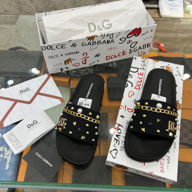 Dép lê nam DG đính đá full box như video - Dép lê nam quai cao su đính đá HotTren 2023