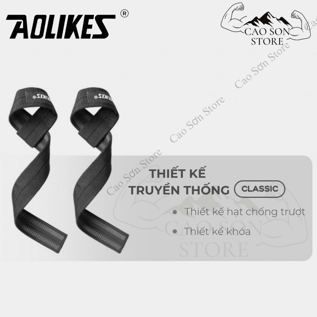 Dây Kéo Lưng Lifting Straps AOLIKES Hỗ Trợ Deadlift Hít Xà Tập Lưng Xô  Mã 7635