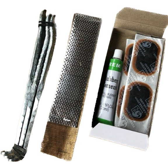 Combo 3 móc lốp xe máy, xe đạp (tặng kèm đánh săm gỗ + miếng vá)