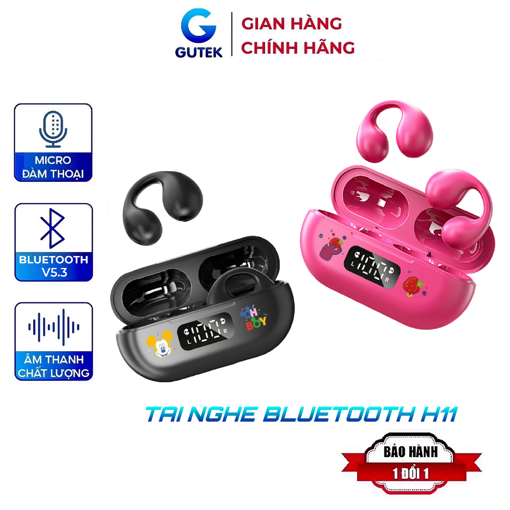 Tai nghe bluetooth Disney Gutek H11 kẹp tai không dây chống nước âm thanh HIFI có micro đàm thoại