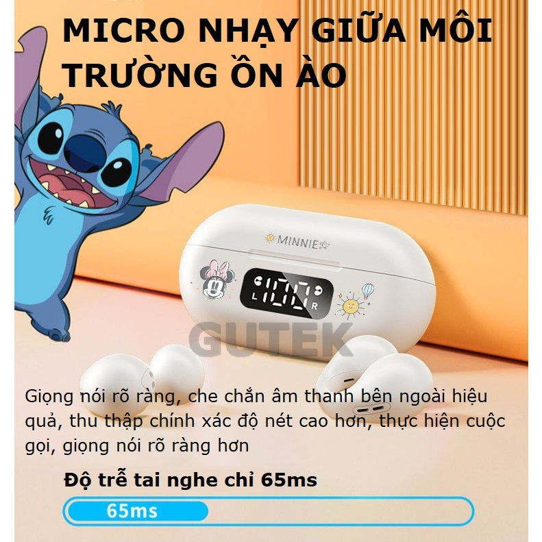 Tai nghe bluetooth Disney Gutek H11 kẹp tai không dây chống nước âm thanh HIFI có micro đàm thoại