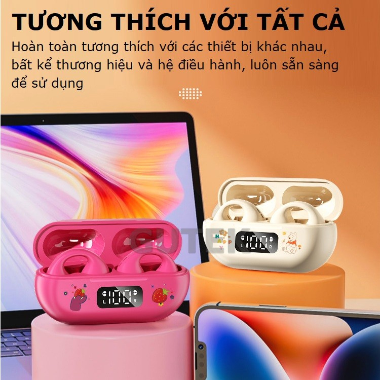 Tai nghe bluetooth Disney Gutek H11 kẹp tai không dây chống nước âm thanh HIFI có micro đàm thoại