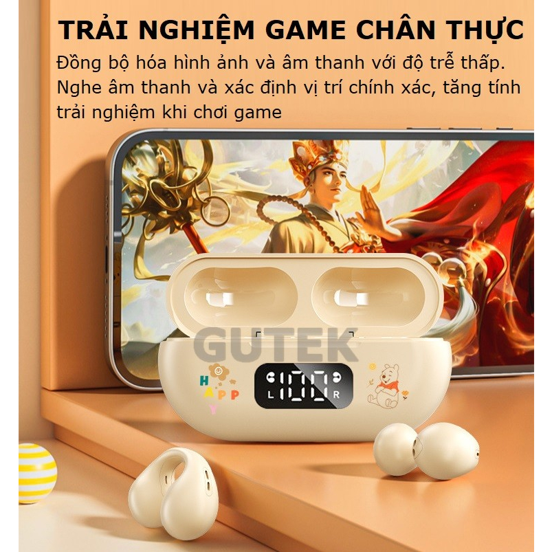 Tai nghe bluetooth Disney Gutek H11 kẹp tai không dây chống nước âm thanh HIFI có micro đàm thoại