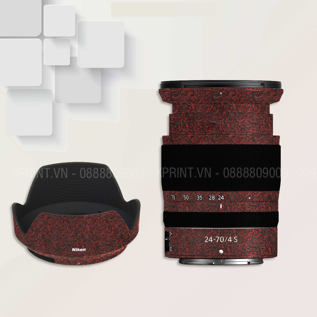 Miếng dán, skin 3M vân nổi 2080 cho ống kính Nikon Z/ Nikon 24-70/ 24-120/24-200/ Nikon 50S/ Nikon 85S/ 28-75...