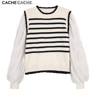 Áo len phối tay sơ mi bèo nhún hàng CaChe CaChe