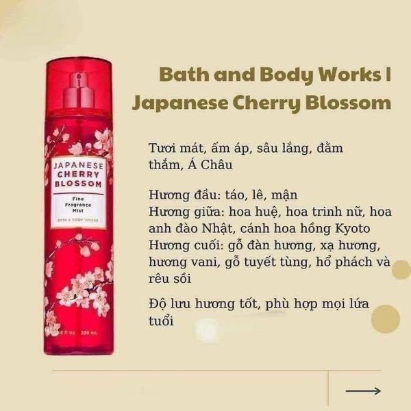 Xịt thơm bodymist Bath Body Works 236ml