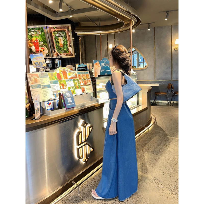 SÉT ÁO CÚP + CHÂN VÁY DENIM  - KT04819