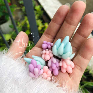 Sen đá đất sét mini trang trí chậu sen đá