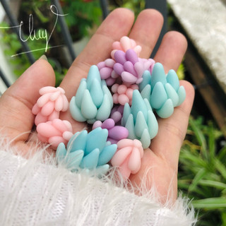 Sen đá đất sét mini trang trí chậu sen đá
