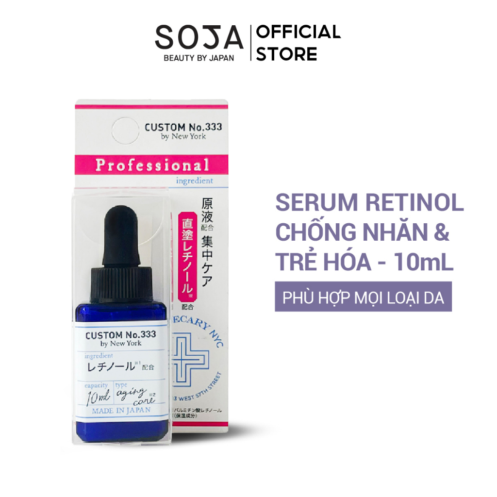 Tinh chất Retinol chống nhăn và trẻ hoá da 10 mL Custom No.333 by New York Retinol Serum