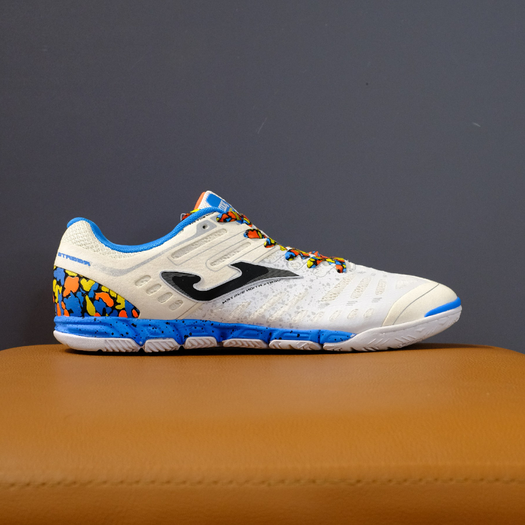 Giày Bóng Đá Futsal Chính Hãng JOMA SUPER REGATE 2254 TRẮNG/XANH DA IC